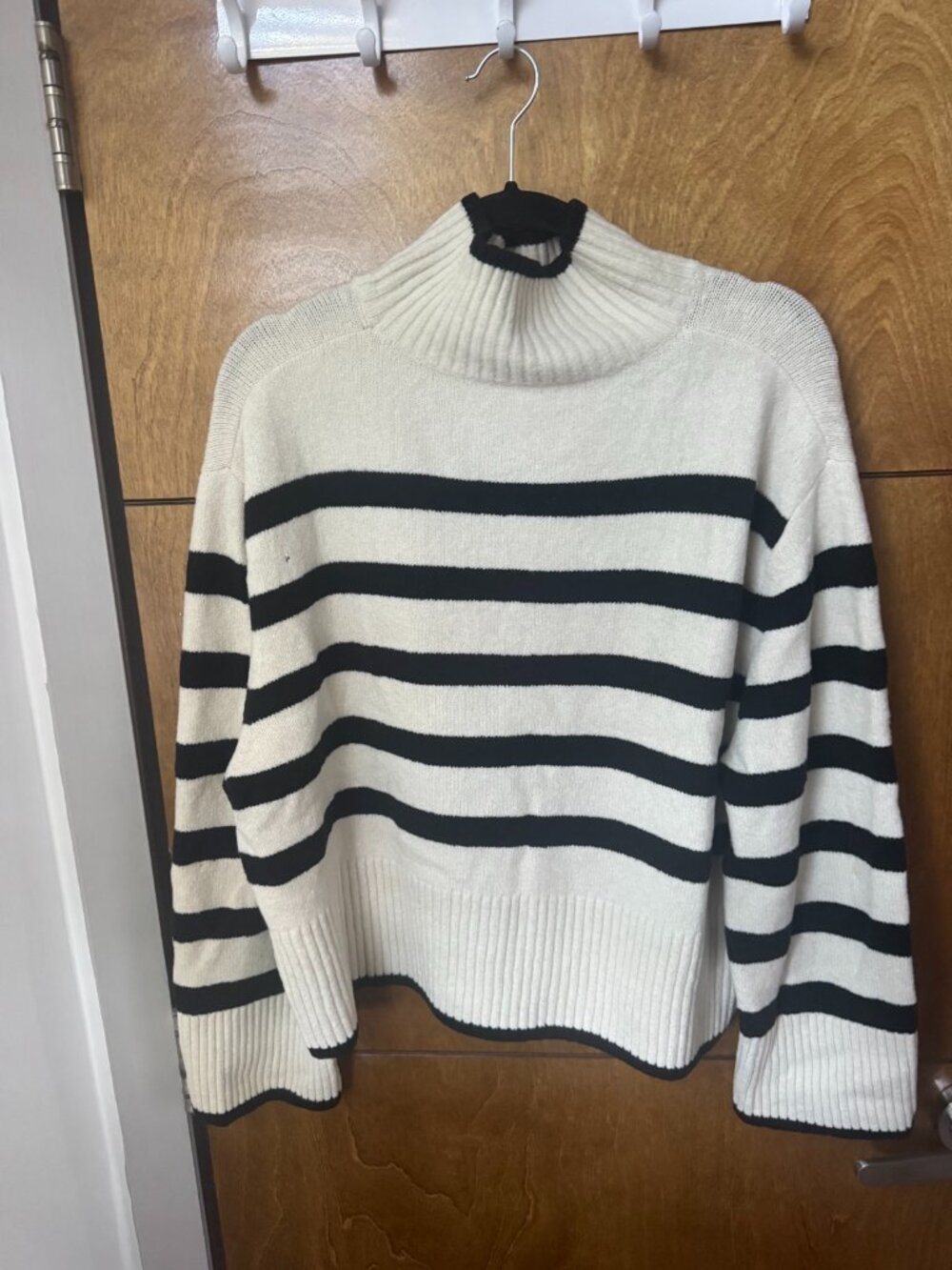 & Other Stories Striped Turtleneck Sweater Women's Medium Wool Yak Blend